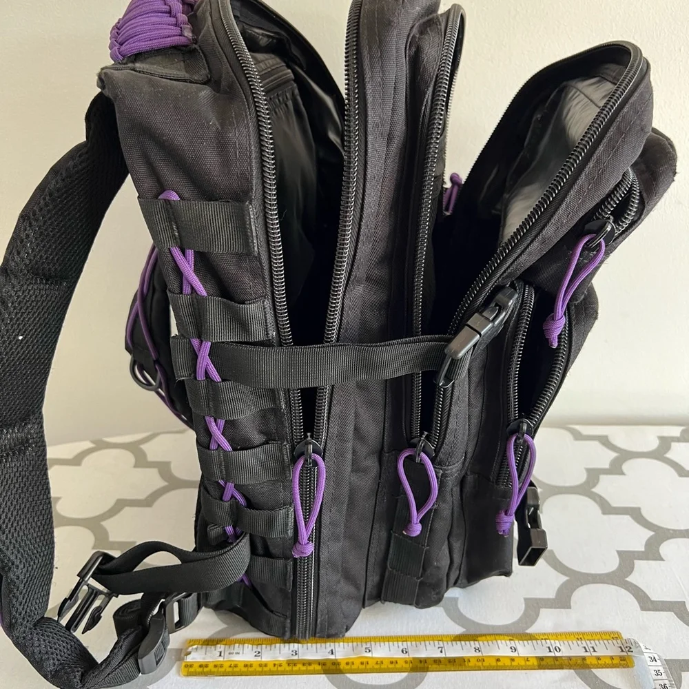 Unisex Mil-Tec Tactical Backpack Black/Purple